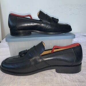 Johnston & Murphy Handcrafted Men's Tassel Loafers Shoes Size 10 1/2M Black